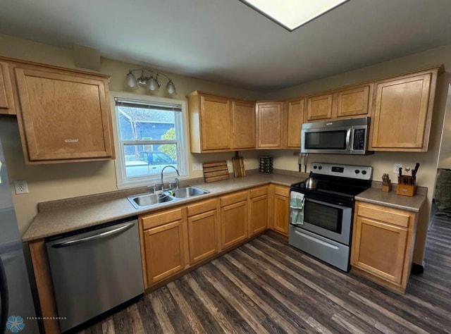 319 13th St N, Moorhead, MN 56560 - kitchen featuring stainless steel appliances and dark wood-type flooring
