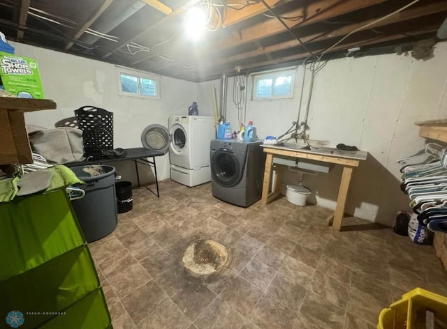 319 13th St N, Moorhead, MN 56560 - laundry area featuring independent washer and dryer and plenty of natural light
