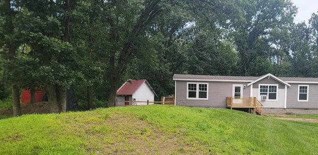 4247 Crow Wing Cir SW, Sylvan Twp, MN 56473 - back of property with a lawn, crawl space, and cooling unit