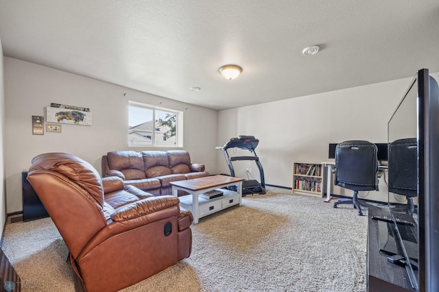 5543 Tuscan Ct S, Fargo, ND 58104 - carpeted living area featuring a textured ceiling and baseboards