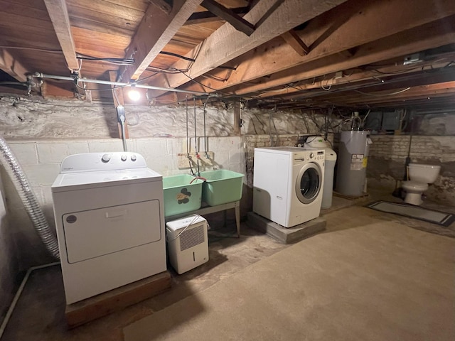 208 Benton St W, Cologne, MN 55322 - unfinished below grade area with independent washer and dryer and electric water heater