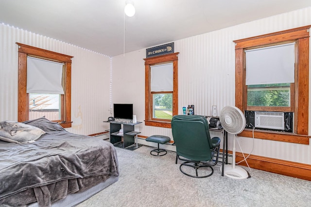 41793 Kilkenny Rd, Kilkenny, MN 56052 - carpeted bedroom with multiple windows, cooling unit, and baseboard heating