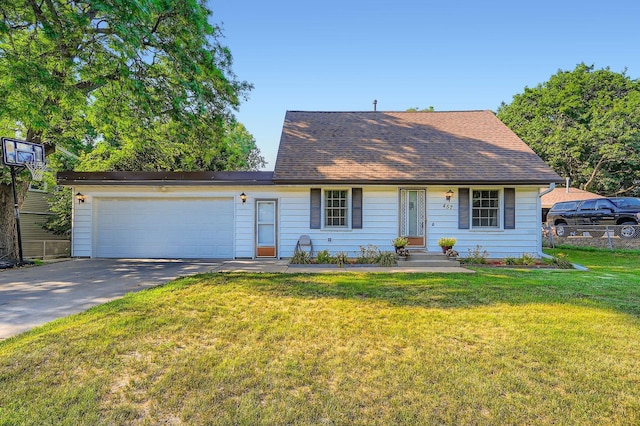 457 108th Ln NW, Coon Rapids, MN 55448 - view of front of home with driveway, an attached garage, a front yard, and a shingled roof