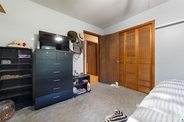 4043 Rehbein Rd, Duluth, MN 55803 - bedroom with a closet, carpet floors, and a textured ceiling