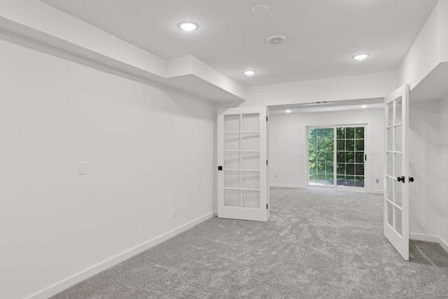 4116 River Run, Savage, MN 55378 - basement with french doors, carpet, and recessed lighting