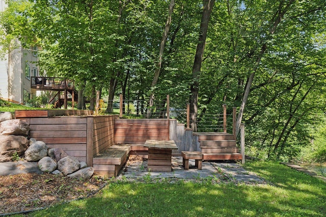 4116 River Run, Savage, MN 55378 - view of yard with stairway and a wooden deck