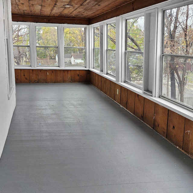 3253 Humboldt Ave N, Minneapolis, MN 55412 - unfurnished sunroom featuring wood ceiling, wood walls, and wood finished floors