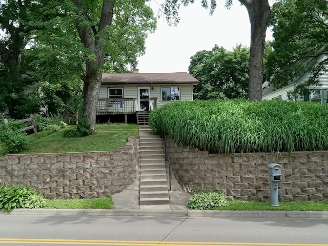3266 Owasso Blvd, Shoreview, MN 55126 - view of front facade featuring stairway and a deck