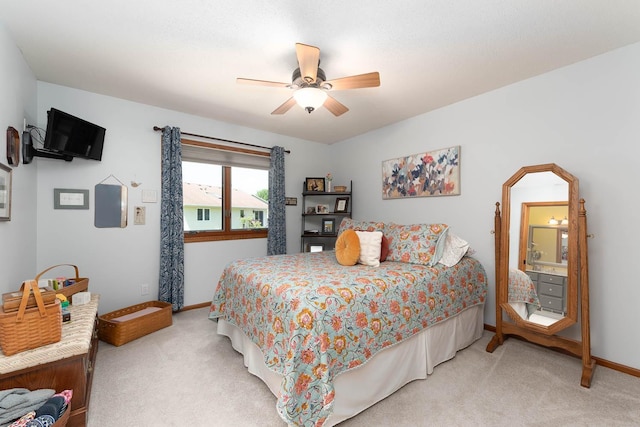 2045 Roberta Dr, North Mankato, MN 56003 - bedroom with light colored carpet and ceiling fan