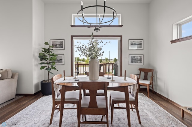1592 69th Ave S, Fargo, ND 58104 - dining space featuring wood finished floors and a towering ceiling