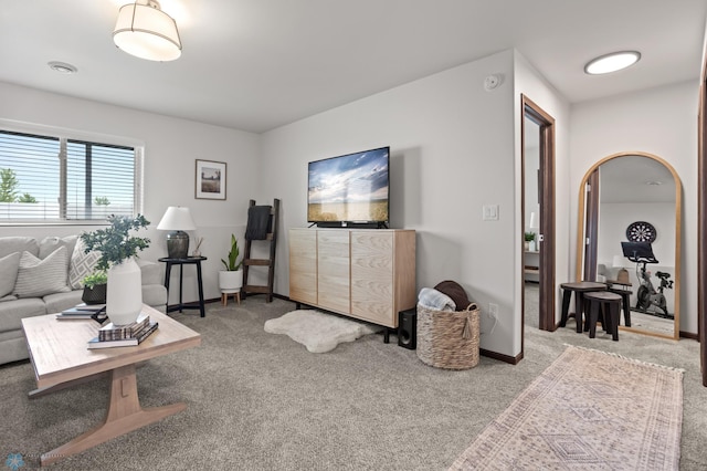 1592 69th Ave S, Fargo, ND 58104 - living room featuring carpet and arched walkways