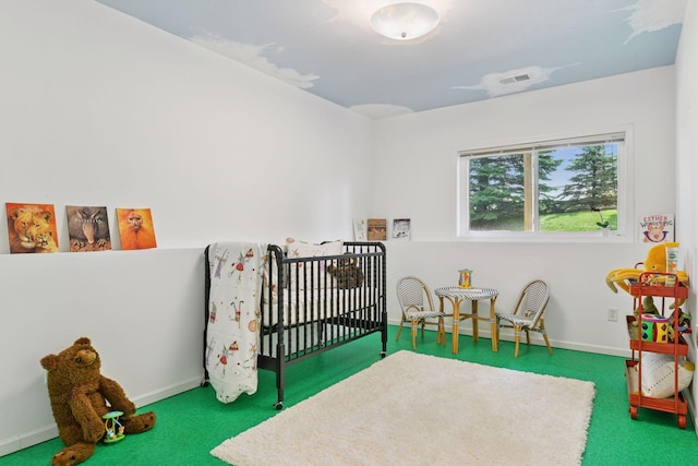 3725 Archer Ln N, Plymouth, MN 55446 - carpeted bedroom featuring baseboards and a crib