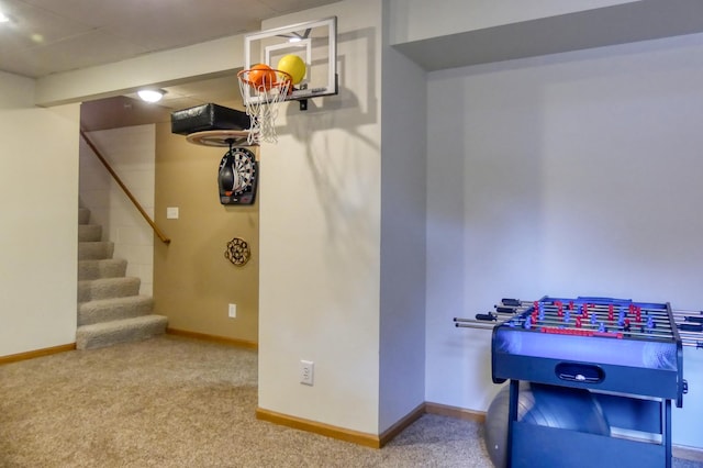 20730 Glenbrook Ave N, Forest Lake, MN 55025 - rec room featuring carpet and baseboards