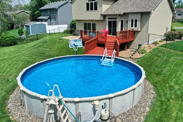20730 Glenbrook Ave N, Forest Lake, MN 55025 - swimming pool with a deck and stairs