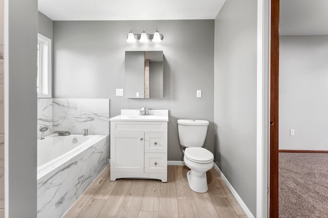 55170 Forest Blvd, Rush City, MN 55069 - full bath with vanity, a bath, and wood finished floors