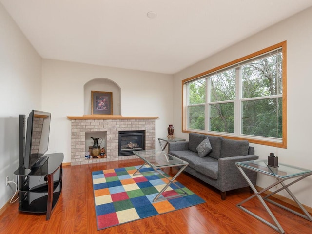 17625 48th Pl N, Plymouth, MN 55446 - living area with a fireplace and wood finished floors