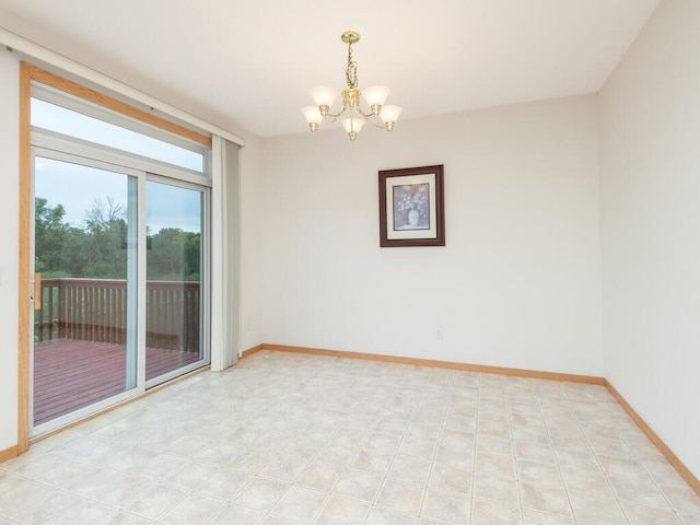 17625 48th Pl N, Plymouth, MN 55446 - unfurnished room with a chandelier and baseboards
