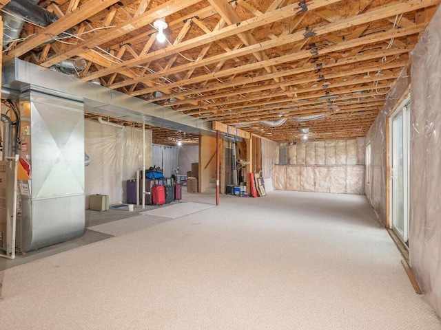 17625 48th Pl N, Plymouth, MN 55446 - unfinished below grade area with electric panel, carpet flooring, and heating unit