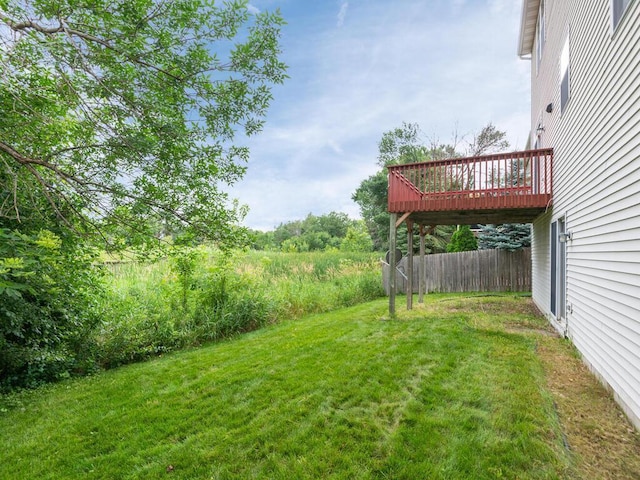17625 48th Pl N, Plymouth, MN 55446 - view of green lawn with a wooden deck