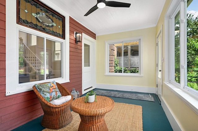 2636 Harriet Ave, Minneapolis, MN 55408 - sunroom featuring a ceiling fan