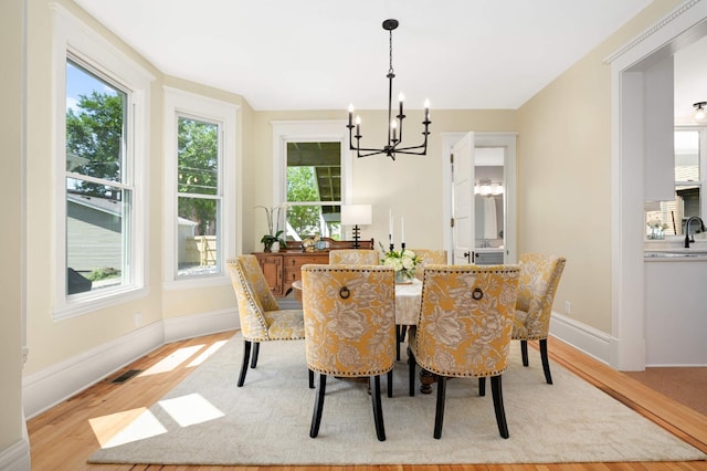 2636 Harriet Ave, Minneapolis, MN 55408 - dining space with a chandelier and light wood-style floors