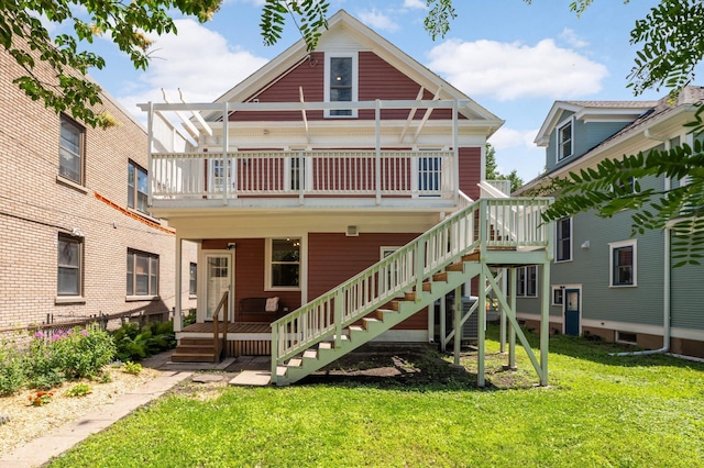 2636 Harriet Ave, Minneapolis, MN 55408 - back of property with a lawn and a deck