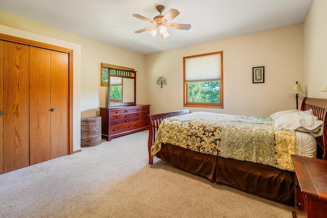 W5136 Hale Ct, Farmington Twp, WI 54636 - carpeted bedroom featuring a closet and a ceiling fan