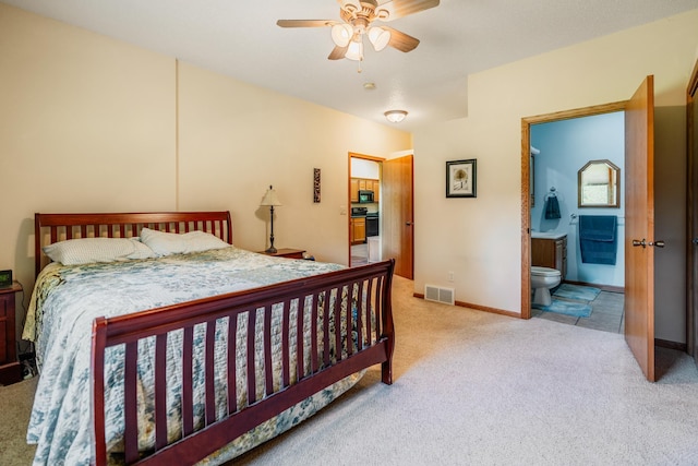 W5136 Hale Ct, Farmington Twp, WI 54636 - carpeted bedroom featuring ensuite bathroom and baseboards