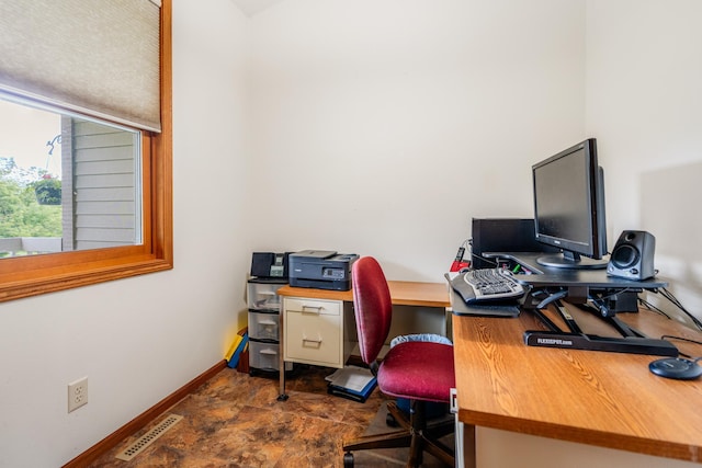 W5136 Hale Ct, Farmington Twp, WI 54636 - office area featuring baseboards