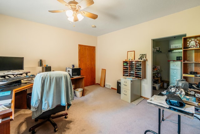 W5136 Hale Ct, Farmington Twp, WI 54636 - office space with carpet floors and a ceiling fan