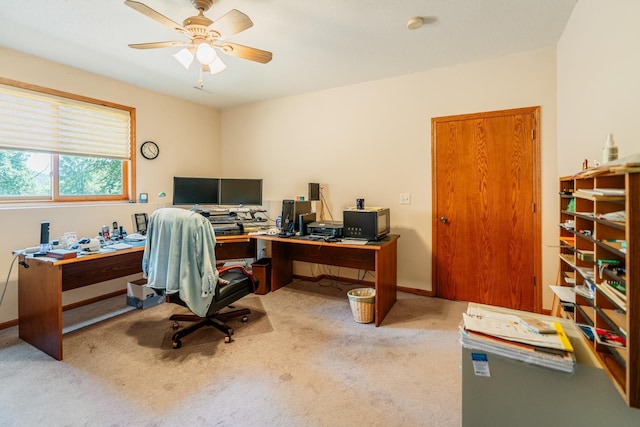 W5136 Hale Ct, Farmington Twp, WI 54636 - office with a ceiling fan and carpet floors