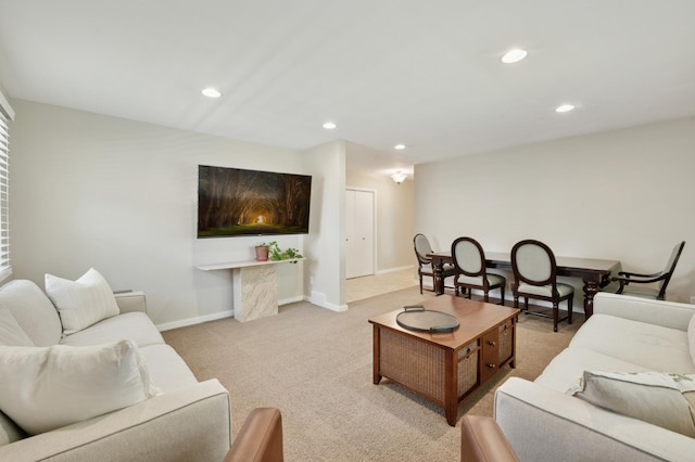 5737 20th Ave S, Minneapolis, MN 55417 - living area with recessed lighting and light colored carpet