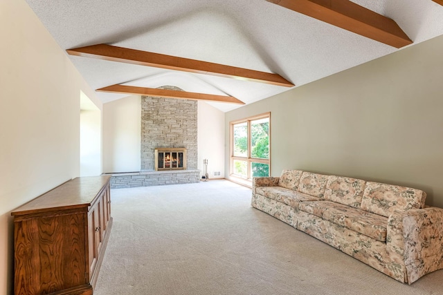 3330 Belden Dr NE, Saint Anthony, MN 55418 - carpeted living area with a stone fireplace