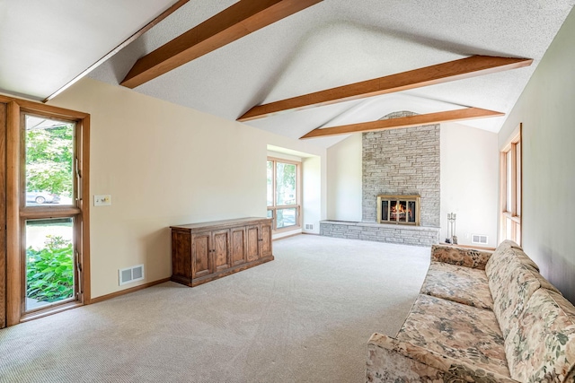 3330 Belden Dr NE, Saint Anthony, MN 55418 - living room featuring carpet and a fireplace