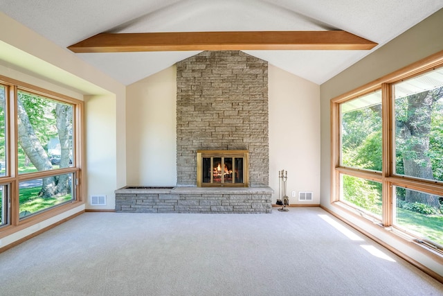 3330 Belden Dr NE, Saint Anthony, MN 55418 - unfurnished living room with healthy amount of natural light and a stone fireplace