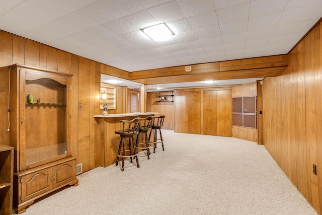 3330 Belden Dr NE, Saint Anthony, MN 55418 - indoor bar featuring carpet flooring and wood walls