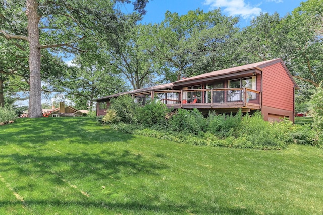 789 Viking Dr E, Little Canada, MN 55117 - rear view of property with a yard and a deck