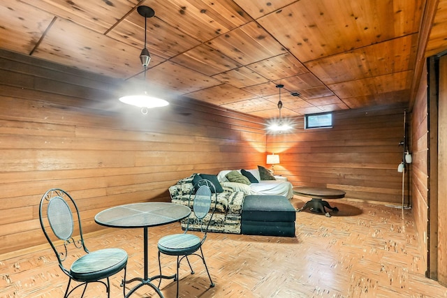 789 Viking Dr E, Little Canada, MN 55117 - dining room with wood ceiling and wood walls