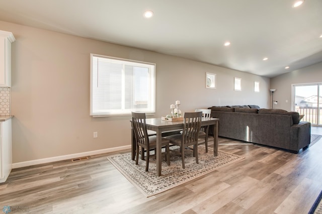 7339 24th St S, Fargo, ND 58104 - dining area featuring light wood-type flooring and recessed lighting