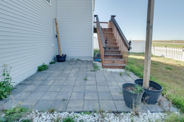 7339 24th St S, Fargo, ND 58104 - view of patio / terrace featuring stairway