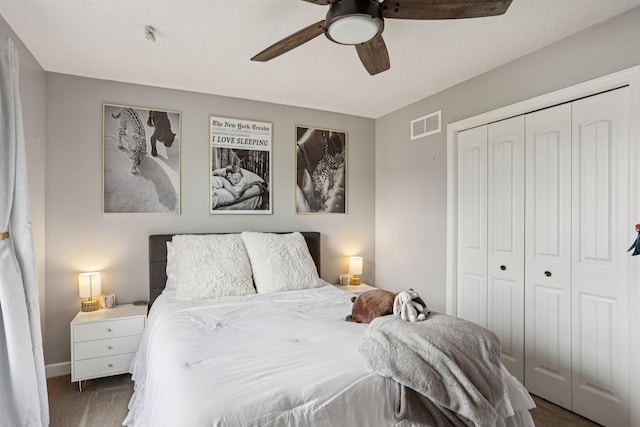 6287 Fountain Ln N, Maple Grove, MN 55311 - carpeted bedroom featuring a closet and ceiling fan