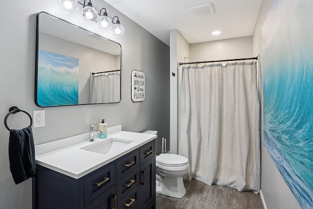 6287 Fountain Ln N, Maple Grove, MN 55311 - full bath with wood finished floors, vanity, and curtained shower