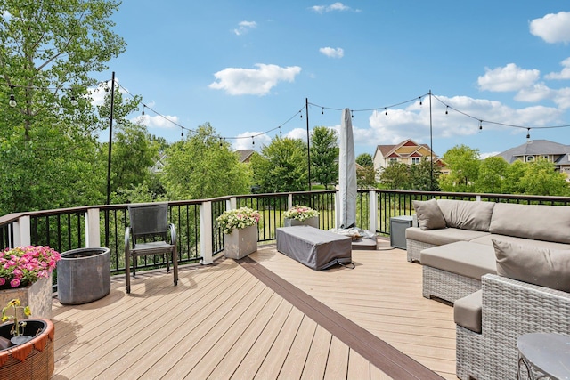 6287 Fountain Ln N, Maple Grove, MN 55311 - wooden deck featuring outdoor lounge area