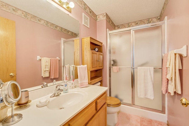 15126 Cimarron Way, Rosemount, MN 55068 - full bath with vanity, a stall shower, and a textured ceiling