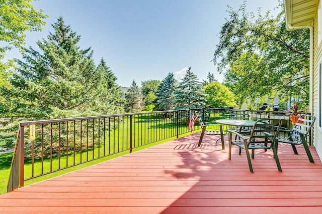 15126 Cimarron Way, Rosemount, MN 55068 - deck with outdoor dining space and a lawn