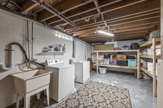7635 165th Ave NE, Columbus, MN 55025 - unfinished basement with washing machine and clothes dryer
