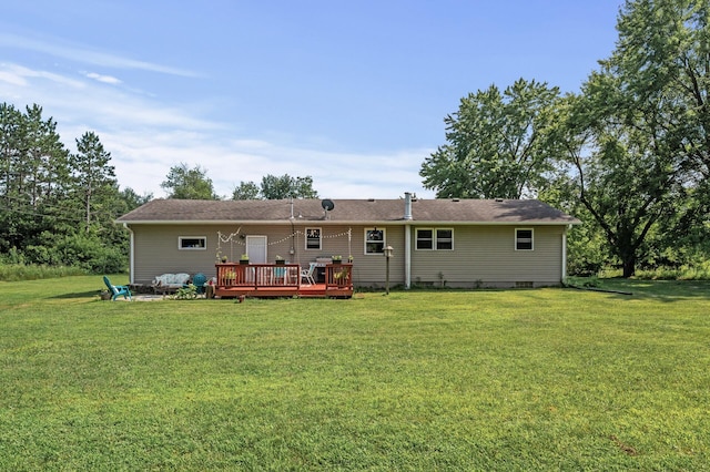 7635 165th Ave NE, Columbus, MN 55025 - back of property with a wooden deck and a yard