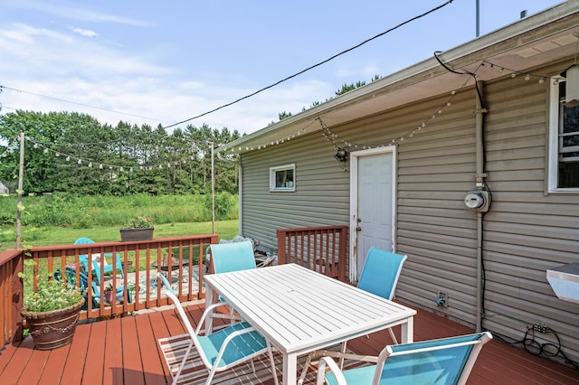 7635 165th Ave NE, Columbus, MN 55025 - wooden deck featuring outdoor dining space