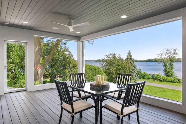 2462 Lafayette Rd, Minnetonka Beach, MN 55391 - sunroom / solarium featuring a water view
