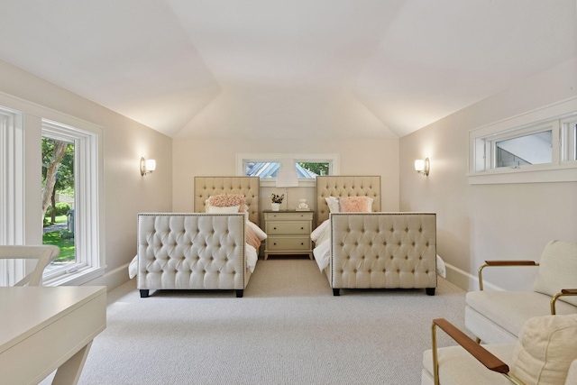 2462 Lafayette Rd, Minnetonka Beach, MN 55391 - carpeted bedroom featuring multiple windows and vaulted ceiling